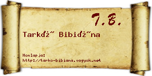 Tarkó Bibiána névjegykártya